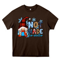 Chocolate Brown not made for winter with gnome Heavy Core Tee - Zillion Design Studio