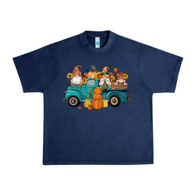 Fall Gnomes Truck Pumpkin Sunflowers Urban Heavy Tee by Artiststas | Teevron
