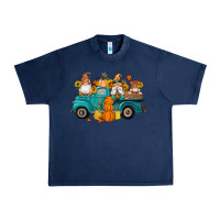 Navy fall gnomes truck pumpkin sunflowers Urban Heavy Tee - Artiststas