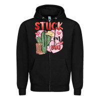 Black stuck on you Zipper Hoodie - MaliasSmallBusiness