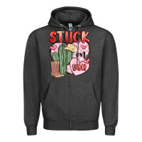 Charcoal Heather stuck on you Zipper Hoodie - MaliasSmallBusiness