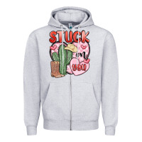 Heather Grey stuck on you Zipper Hoodie - MaliasSmallBusiness