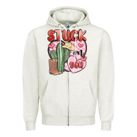 Oatmeal Heather stuck on you Zipper Hoodie - MaliasSmallBusiness