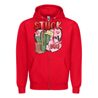 Red stuck on you Zipper Hoodie - MaliasSmallBusiness