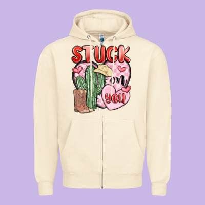 Stuck On You Zipper Hoodie Designed By Maliassmallbusiness