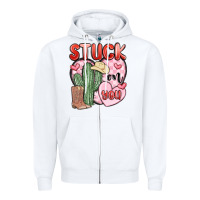 White stuck on you Zipper Hoodie - MaliasSmallBusiness