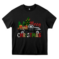 Black merry christmas with black truck Heavy Core Tee - Zillion Design Studio