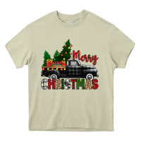 Merry Christmas With Black Truck Heavy Core Tee | Teevron