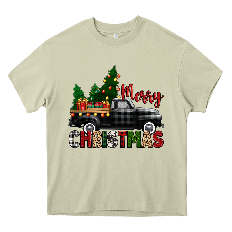 Merry Christmas With Black Truck Heavy Core Tee by Zillion Design Studio | Teevron