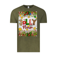 Vintage Olive Christmas Jolly Nurse Vintage Tee - Artiststas