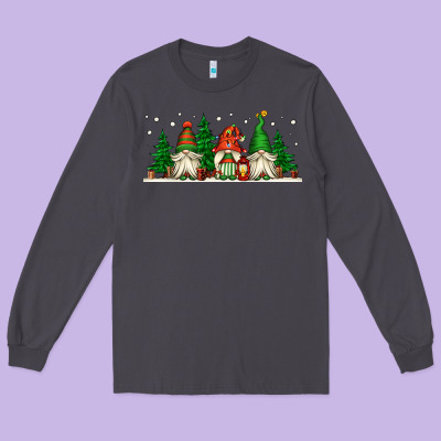 Christmas Gnomes Long Sleeve Tee Designed By Jasminsmagicworld