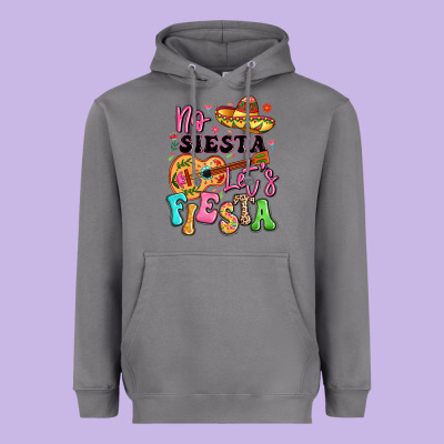 No Siesta Let's Fiesta Heavyweight Hoodie Designed By Lillyallendesigns