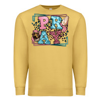Antique Gold Pray leopard frame Premium Sweatshirt - LillyAllenDesigns