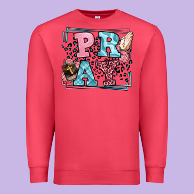 Pray Leopard Frame Premium Sweatshirt Designed By Lillyallendesigns