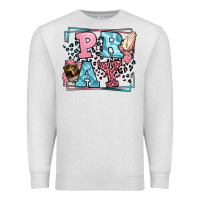 Oatmeal Heather Pray leopard frame Premium Sweatshirt - LillyAllenDesigns