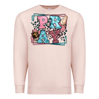 Pale Pink Pray leopard frame Premium Sweatshirt - LillyAllenDesigns