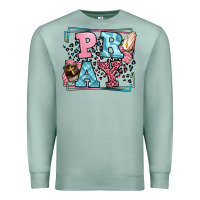 Seafoam Pray leopard frame Premium Sweatshirt - LillyAllenDesigns