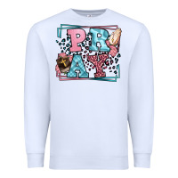 White Pray leopard frame Premium Sweatshirt - LillyAllenDesigns