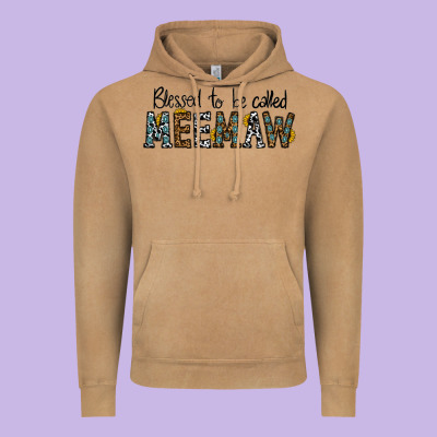 Blessed Meemaw Vintage Hoodie Designed By Cowhidedigitalart