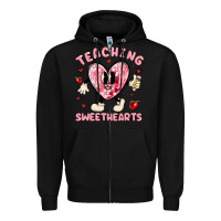 Black teaching sweethearts Zipper Hoodie - MaliasSmallBusiness