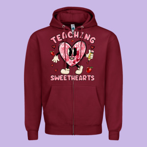 Teaching Sweethearts Zipper Hoodie Designed By Maliassmallbusiness