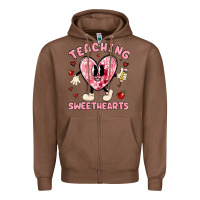 Chestnut teaching sweethearts Zipper Hoodie - MaliasSmallBusiness