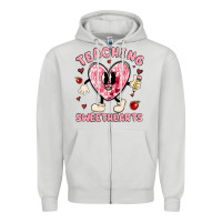 Dove Grey teaching sweethearts Zipper Hoodie - MaliasSmallBusiness