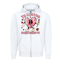 White teaching sweethearts Zipper Hoodie - MaliasSmallBusiness