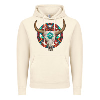 Vintage Artic turquoise aztec bullskull Vintage Hoodie - JahusDesignShop