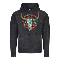 Vintage Black turquoise aztec bullskull Vintage Hoodie - JahusDesignShop