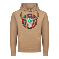 Vintage Coffee turquoise aztec bullskull Vintage Hoodie - JahusDesignShop