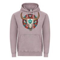 Vintage Zinc turquoise aztec bullskull Vintage Hoodie - JahusDesignShop