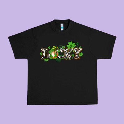 Lucky With Gnome And  Shamrocks Urban Heavy Tee Designed By Adodesignshop