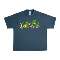 Midnight Navy lucky with gnome and  shamrocks Urban Heavy Tee - AdoDesignShop