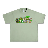 Oil Green lucky with gnome and  shamrocks Urban Heavy Tee - AdoDesignShop