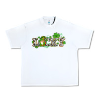 White lucky with gnome and  shamrocks Urban Heavy Tee - AdoDesignShop