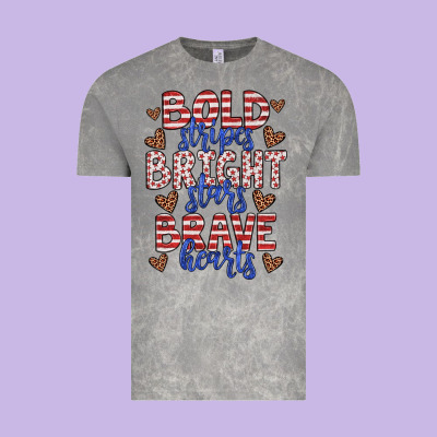 Bold Stripes Bright Stars Brave Hearts Vintage Tee Designed By Jahusdesignshop