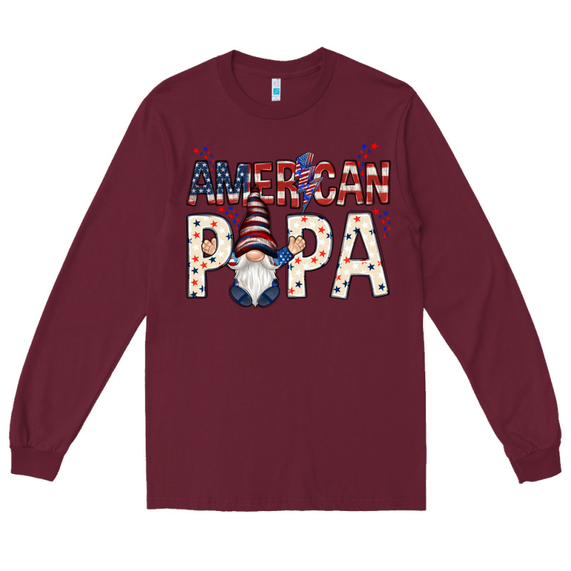 American Papa With Gnome Long Sleeve Tee by NancyCooperArtShop | Teevron