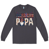 Smoke american papa with gnome Long Sleeve Tee - NancyCooperArtShop