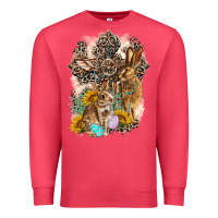 Cardinal Western Rabbit with Crosses Premium Sweatshirt - LillyAllenDesigns