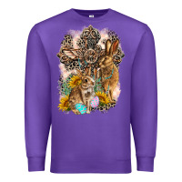 Purple Western Rabbit with Crosses Premium Sweatshirt - LillyAllenDesigns