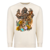 Sandshell Western Rabbit with Crosses Premium Sweatshirt - LillyAllenDesigns