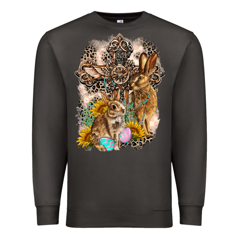 Western Rabbit With Crosses Premium Sweatshirt by LillyAllenDesigns | Teevron