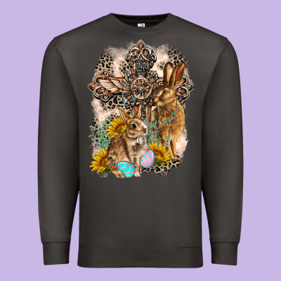 Western Rabbit With Crosses Premium Sweatshirt Designed By Lillyallendesigns