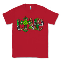 Red Western St. Patrick's Day Love Cross Classic Tee - Artiststas