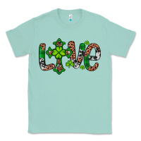 Seafoam Western St. Patrick's Day Love Cross Classic Tee - Artiststas