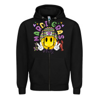 Black mardi gras vibes Zipper Hoodie - MaliasSmallBusiness