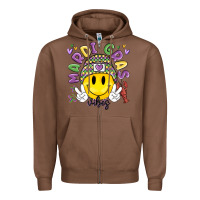 Chestnut mardi gras vibes Zipper Hoodie - MaliasSmallBusiness