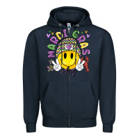 Navy mardi gras vibes Zipper Hoodie - MaliasSmallBusiness
