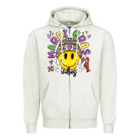 Oatmeal Heather mardi gras vibes Zipper Hoodie - MaliasSmallBusiness